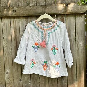 J. Crew Crew Cuts Embroidered Top Sz. 5 5T summer weight top